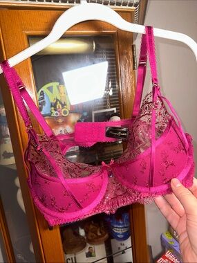 Honey Birdette Fuchsia Floral Lace Underwire Bra